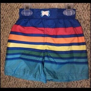 Swiggles Sz 24M Baby Boys Striped Swim Trunks NEW